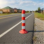 Столбик сигнальный дорожный, гибкий, светоотражающие полосы, 480 мм