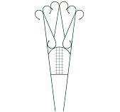 Шпалера неразборная, комбинированная 000161, сталь, зеленая, длина 2 м