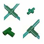 Комплект для сборки и усиления Парника 41627, 15 штук трубок, 6 штук тройников, 12 штук крестовин, пластик, зеленый 