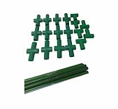 Комплект для сборки и усиления Парника 41627, 15 штук трубок, 6 штук тройников, 12 штук крестовин, пластик, зеленый 