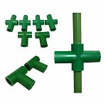 Комплект для сборки и усиления Парника 41627, 15 штук трубок, 6 штук тройников, 12 штук крестовин, пластик, зеленый 