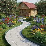 Бордюр садовый Standartpark Канта SP 82552-Ч пластик, высота 10 см, оливковый, бухта 10 м