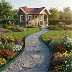 Бордюр садовый Standartpark Канта SP 82552-Ч пластик, высота 10 см, оливковый, бухта 10 м