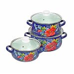 Набор эмалированных кастрюль Апрель-Экстра 2х3х4 л