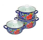 Набор эмалированных кастрюль Апрель-Экстра 2х3х4 л