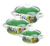 Набор эмалированных кастрюль Тоскана-Экстра 2х3х4л 