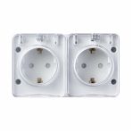 Розетка 2-местная Schneider Electric AtlasDesign Profi54 ATN540126 с заземлением, шторки, накладная, белая