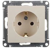 Розетка 1-местная Schneider Electric AtlasDesign ATN000243 с заземлением, встраиваемая, бежевая