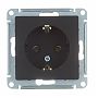 Розетка 1-местная  Schneider Electric AtlasDesign  ATN001043 с заземлением, встраиваемая, карбон