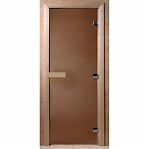 Дверь Doorwood Бронза матовая 1900х700 мм (стекло 8 мм, 3 петли лиственная)