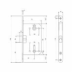 Защелка врезная с фиксацией Аресs 5300-P-WC-NIS