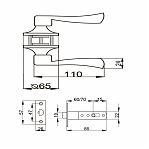 Защёлка с ручками Maxi Locks 891ET-AB с фиксатором, для межкомнатной двери, бронза