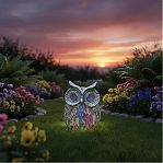 Светильник садовый Эра Сова ERAFYS01-03, на солнечной батарее, полистоун, мультиколор, 15 см