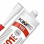 Герметик  силиконовый KimTec Silicon 101E, для внутренних и наружных работ, светло-серый, 280 мл