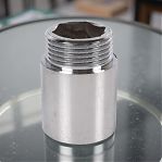 Удлинитель резьбовой 1" ВР-НР, длина 30 мм, прямой, латунь хромированная