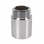 Удлинитель резьбовой 1" ВР-НР, длина 30 мм, прямой, латунь хромированная