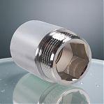 Удлинитель резьбовой 1" ВР-НР, длина 30 мм, прямой, латунь хромированная