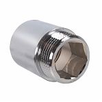 Удлинитель резьбовой 1" ВР-НР, длина 30 мм, прямой, латунь хромированная