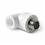 Угольник полипропиленовый ProAqua 32-1" НР, комбинированный, белый