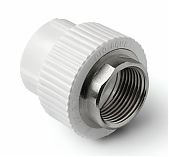 Муфта полипропиленовая ProAqua 40-1 1/4" ВР, PA22520P, комбинированная, белая