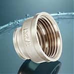 Муфта резьбовая 1"-1/2", ВР-ВР, соединительная, переходная, прямая, латунь никелированная