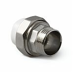 Муфта полипропиленовая Pro Aqua 25-3/4" НР, PA21014, разъёмная, комбинированная, белая