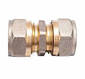 Муфта обжимная Frap F301.1616, 16х16 мм, равнопроходная, цанговое соединение, для металлопластиковых труб