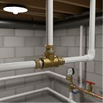 Тройник резьбовой 3/4"ВР, переходной, латунь, для металлопластиковых труб