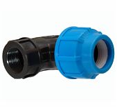 Угол 90 гр. для труб ПНД, КП706020, 20х1/2", компрессионный, резьбовой, для систем холодного водоснабжения