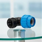 Угол 90 гр. для труб ПНД, КП706020, 20х1/2", компрессионный, резьбовой, для систем холодного водоснабжения