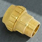 Муфта обжимная TDM 40-1 1/4", НР, для труб ПНД, прямая, латунь