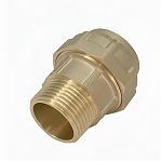 Муфта обжимная TDM 40-1 1/4", НР, для труб ПНД, прямая, латунь