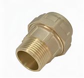 Муфта обжимная TDM 40-1 1/4", НР, для труб ПНД, прямая, латунь