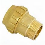 Муфта обжимная TDM 40-1 1/4", НР, для труб ПНД, прямая, латунь