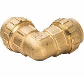 Угольник 90 гр. обжимной TDM 40х40 мм, ВР-ВР, для труб ПНД, латунь