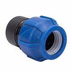 Муфта переходная, компрессионная ПНД 25х3/4" ВР, с внутренней резьбой, для трубопровода