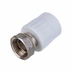 Муфта полипропиленовая Pro Aqua 25-3/4", ВР, комбинированная с накидной гайкой, белая