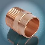 Муфта переходная 28-1/2" НР, прямая, соединительная, под пайку, медь