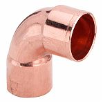 Угол медный двухраструбный, 35 мм х 90°, под пайку, для водоснабжения и отопления
