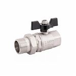 Кран Gappo G219.04 с американкой 1/2", ВН-НР бабочка из алюминия