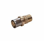 Переходник Giacomini RM107, Н, 1/2", 16 x 2, латунь, для труб Giacotherm Giacoflex, многослойных 