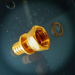 Переходник аксиальный Gappo 16-G 1/2" G1309.1604, с накидной гайкой, латунь