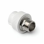 Муфта полипропиленовая Pro Aqua 40-1 1/2" НР, PA23521P, комбинированная, белая