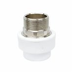 Муфта полипропиленовая Pro Aqua 40-1 1/2" НР, PA23521P, комбинированная, белая