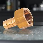 Штуцер для шланга резьбовой Gappo, 20-1", ВР, переходной, латунь