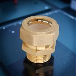 Муфта обжимная Gappo 32-1 1/4", НР, G1252.3207, с накидной гайкой, переходная, латунь