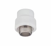 Муфта полипропиленовая Frap 25-1", НР, F112.2506, комбинированная, белая