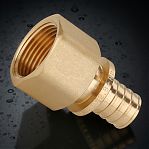 Переходник аксиальный Gappo 25-R 3/4" ВР, G1308.2505, соединительный, латунь