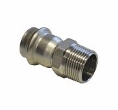 Соединитель с переходом на наружную резьбу 28x3/4" Gappo G1103.2805 нержавеющая сталь  