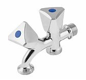 Кран садовый 1/2" нар. х 3/4" нар. х 3/4" нар., AV Engineering AVE167002, индивидуальная упаковка